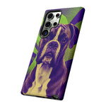 Boxer Halftone Portrait Tough Phone Case - Green and Violet