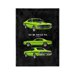 1971 Demon Muscle Car Blanket | Vintage Green Throw