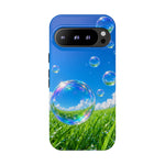 Bubbles Over Grass phone case | Tough Cover