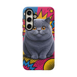 British Shorthair Round Pop Art Tough Phone Case