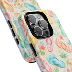Watercolor Flip Flops pattern Tough Case | Beach Shells Phone Cover
