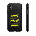 C7 Z06 Phone Case Featuring Yellow Chevy Supercar Artwork