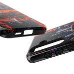 Orange Supra Phone Case, Neon City Night JDM Sports Car Tough Cover