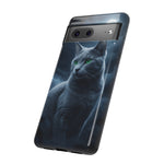 Russian Blue Cat Silver Moonlight Art Tough Phone Case