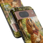 Cocker Spaniel Picnic Scene phone case | vintage dog art