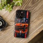 Orange Supra Phone Case, Neon City Night JDM Sports Car Tough Cover