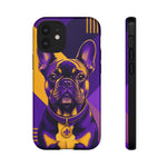 French Bulldog Pop-Art Portrait Tough Phone Case - Purple Gold