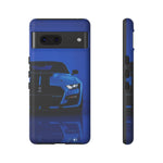 Blue Mustang Art Phone Case, GT500 American Muscle Car Tough Cover for Men