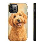 Goldendoodle Fluffy Curls Portrait Art Tough Phone Case