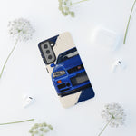 R34 Skyline GT-R Bayside Blue Tough Phone Case for 90s JDM Fans