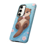 Kawaii Otter Animal Phone Case, Floating Shell Vector Cute Cover