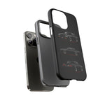 Black GNX Phone Case, Three-View Muscle Car Vector Tough Cover
