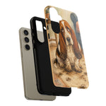 Guilty Basset Hound Phone Case, Muddy Watercolor Art Cover