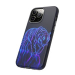 Neon Blue Tiger phone case | tough protective cover