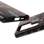 Red FD RX-7 Blossom Alley Tough Phone Case - Rain-Slicked Night