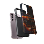 Orange Cuda Phone Case, Rainy City Night Muscle Car Tough Cover