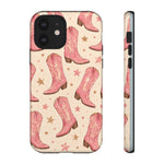 Pink Cowboy Boots phone case | Western pattern | Pastel stars