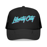 Liberty City Miami Trucker Hat Retro Script Snapback Neon Pastel South Florida Streetwear Cap