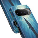 Barracuda Silhouette Phone Case, Sunlit Marine Art Tough Cover