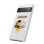 Z06 Corvette Phone Case, Yellow Sketch Reveal Chrome Cover