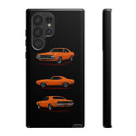 1970 Challenger Phone Case Orange, Three-View Vector Tough Cover