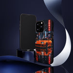Orange Supra Phone Case, Neon City Night JDM Sports Car Tough Cover