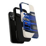 R34 Skyline GT-R Bayside Blue Tough Phone Case for 90s JDM Fans