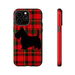 Scottish Terrier Silhouette Plaid Art Tough Phone Case