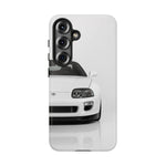 White MK4 Supra Phone Case, Retro 90s JDM Tough Cover for Car Enthusiasts