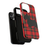 Scottish Terrier Silhouette Plaid Art Tough Phone Case