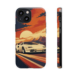 Retro Sunset Countach phone case | Sports car tough cover