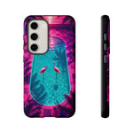 Neon Flamingo Pool Vaporwave Art Tough Phone Case