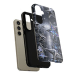 Holographic Silver Stars Grid phone case | Tough Cover