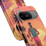 Retro Runner Sunset phone case | 80s Vaporwave jogging design