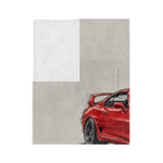 Red 1994 Supra Sketches Velveteen Blanket | Car Illustration Throw