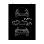 1986 Supra MK3 A70 JDM Poster Blueprint Drift Car Wall Art Print Classic