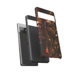 Tabby Cat on Christmas Tree phone case | Tough Case