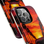 Matte Black MK4 Supra Sunset Tough Phone Case - Palm Silhouette
