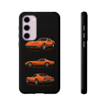 C3 Corvette Art Phone Case Orange, Three-View Vector Cover, Gift