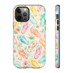 Watercolor Flip Flops pattern Tough Case | Beach Shells Phone Cover