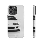 White MK4 Supra Phone Case, Retro 90s JDM Tough Cover for Car Enthusiasts