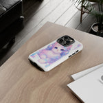 Pastel Cat Phone Case, Headphones Glitch Color Block Cover