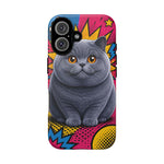 British Shorthair Round Pop Art Tough Phone Case