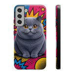 British Shorthair Round Pop Art Tough Phone Case