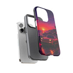 FD RX-7 Retro Sunset Sports Car Tough Case | Neon Vaporwave Beach Drive