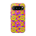 Trippy Daisy Retro Floral Pattern phone case | Tough Cases