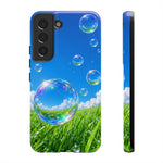 Bubbles Over Grass phone case | Tough Cover