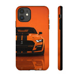 Orange Mustang Art Phone Case, GT500 American Muscle Car Tough Cover for Male