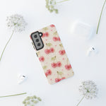 Pink Cherry Pattern Phone Case | Cute Retro Fruit Design