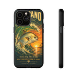 Golden Pompano Fish Phone Case | Coastal Sunset Surf Illustration